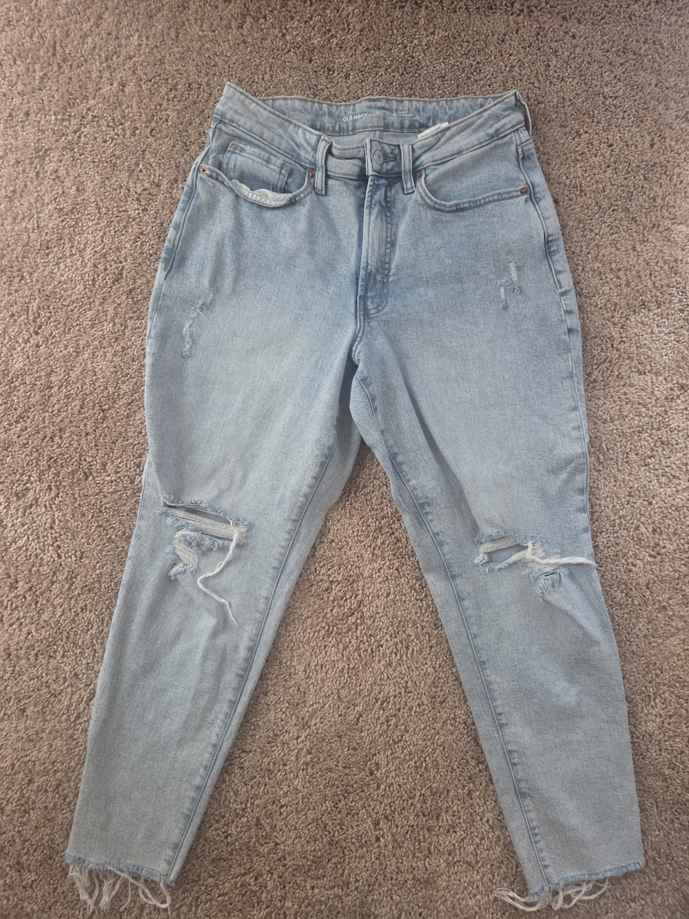 Old Navy Light Blue Distressed Boyfriend Jeans